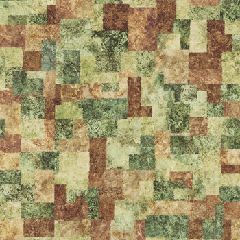 Organics - Stonehenge DP29308-76 Dk Green Multi by Linda Ludovico for Northcott Fabrics