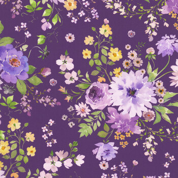 Chateau En Fleur Y4975-28 Dk Purple by Heatherlee Chan for Clothworks