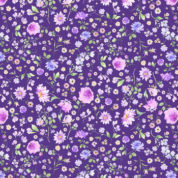 Chataeu En Fleur Y4976-28 Dk Purple by Heatherlee Chan for Clothworks, Image