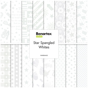 Star Spangled Whites  Yardage by Kanvas Studio for Benartex, Image