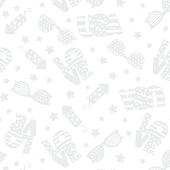 Star Spangled Whites 15356-09 White by Kanvas Studio for Benartex, Image