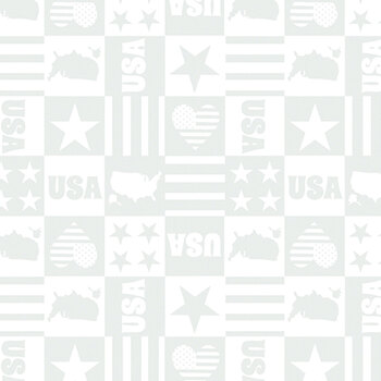 Star Spangled Whites 15358-09 White by Kanvas Studio for Benartex, Image