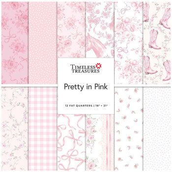 Pretty In Pink  12 FQ Set by Timeless Treasures Fabrics, Image