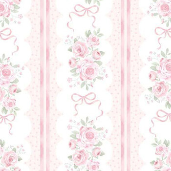 Pretty In Pink FLEUR-CD4331 WHITE by Timeless Treasures Fabrics, Image