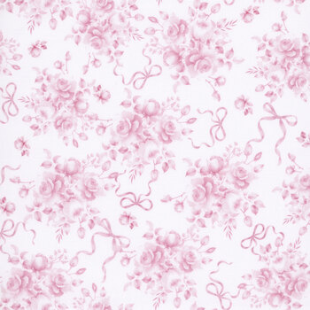 Pretty In Pink FLEUR-CD4333 WHITE by Timeless Treasures Fabrics