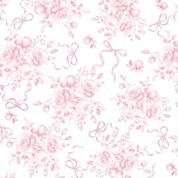 Pretty In Pink FLEUR-CD4333 WHITE by Timeless Treasures Fabrics, Image