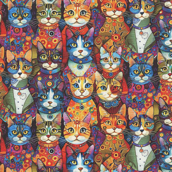 Purrfect Patchwork CAT-CD4251 Bright by Timeless Treasures Fabrics