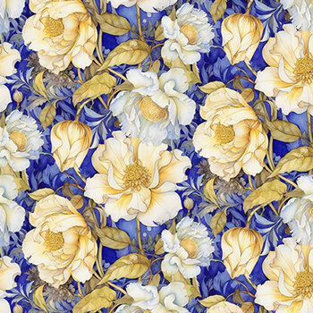 Lumière FLEUR-CD4354 BLUE by Timeless Treasures Fabrics, Image