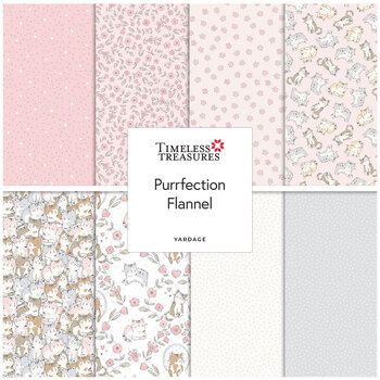 Purrfection Flannel  Yardage by Timeless Treasures Fabrics, Image