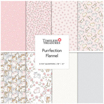 Purrfection Flannel  Fat Quarter Bundle by Timeless Treasures Fabrics, Image