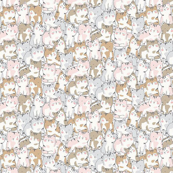 Purrfection Flannel CAT-CF4342 MULTI by Timeless Treasures Fabrics, Image