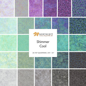 Shimmer  Fat Quarter Bundle - Cool by Deborah Edwards for Northcott Fabrics, Image