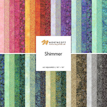 Shimmer  10" Squares - Multi by Deborah Edwards for Northcott Fabrics, Image