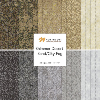 Shimmer  10" Squares - Desert Sand/City Fog by Deborah Edwards for Northcott Fabrics, Image