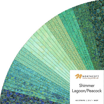 Shimmer  2-1/2" Strips - Lagoon/Peacock by Deborah Edwards for Northcott Fabrics, Image