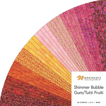 Shimmer  2-1/2" Strips - Bubble Gum/Tutti Fruiti by Deborah Edwards for Northcott Fabrics, Image