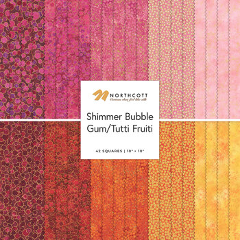 Shimmer  10" Squares - Bubble Gum/Tutti Fruiti by Deborah Edwards for Northcott Fabrics, Image