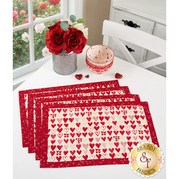  Self-Binding Placemats Kit - Makes 4 - Darling Peony, Image