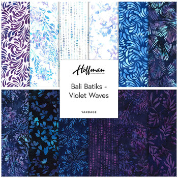 Bali Batiks - Violet Waves  Yardage by Hoffman Fabrics, Image