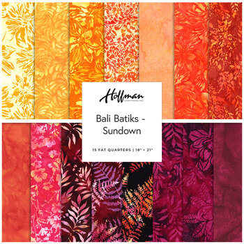Bali Batiks - Sundown  15 FQ Set by Hoffman Fabrics, Image