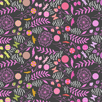 Prince Charming Déjà Vu PWTP279.LICORICE by Tula Pink for FreeSpirit Fabrics, Image