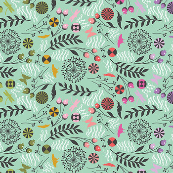Prince Charming Déjà Vu PWTP279.SWEETMINT by Tula Pink for FreeSpirit Fabrics, Image