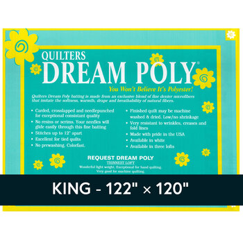 Dream Poly Request - Low Loft - King Quilt Batting P3K by Quilters Dream Batting, Image