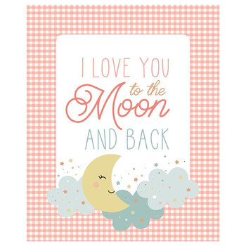 Love You To The Moon Flannel FP-18277-CORAL Panel by Echo Park Paper Co. for Riley Blake Designs