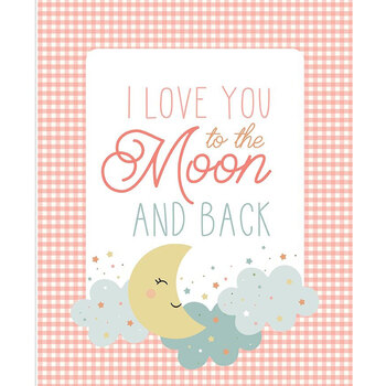 Love You To The Moon FP-18277-CORAL Panel by Echo Park Paper Co. for Riley Blake Designs, Image