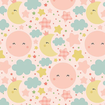 Love You To The Moon F18270-BLUSH by Echo Park Paper Co. for Riley Blake Designs, Image