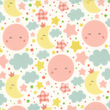 Love You To The Moon Flannel F18270-WHITE by Echo Park Paper Co. for Riley Blake Designs