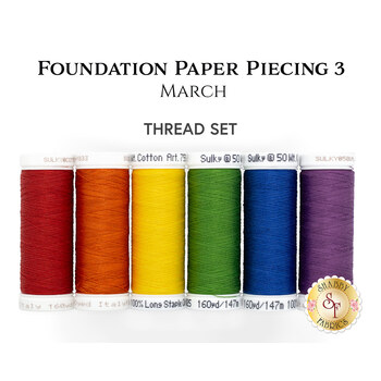  Foundation Paper Piecing Series 3 - March - 6pc Thread Set, Image