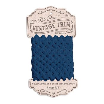 Lori Holt 5/8" Ric Rac Vintage Trim - 12yds - Oxford Blue, Image