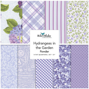 Hydrangeas In The Garden  Fat Quarter Bundle Powder by Jennifer Bosworth for Riley Blake Designs, Image