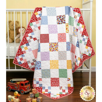  Diamond Patch Crib Quilt Kit - 30's Playtime, Image