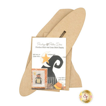 Primitive Witch Hat Cross Stitch Display Backer - Unfinished Wood