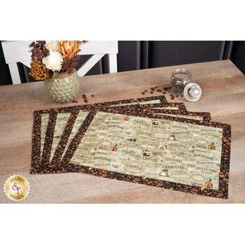  Self-Binding Placemats Kit - Coffee Time