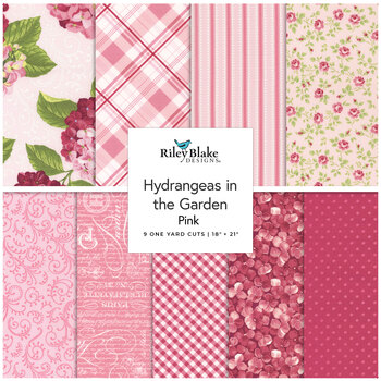  Hydrangeas In The Garden  One Yard Bundle Pink by Jennifer Bosworth for Riley Blake Designs, Image