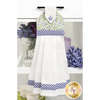  Hanging Towel Precut Kit - Hydrangeas in the Garden - Periwinkle Roses, Image