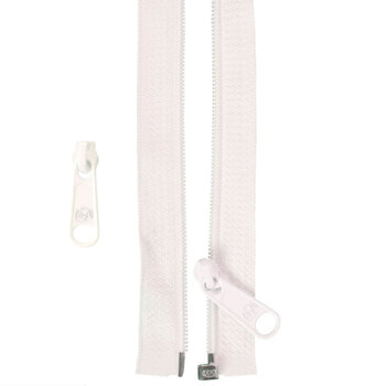 ByAnnie Handbag Zipper 50" Separating Zipper and Extra Slide - 100 White, Image