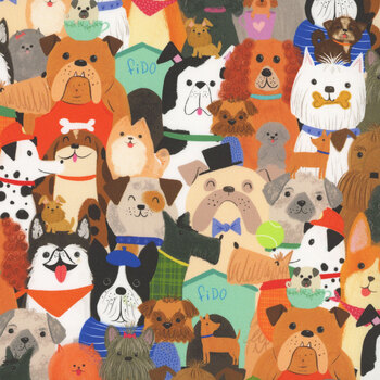 I Love Dogs AT-CD4361 MULTI by Timeless Treasures Fabrics