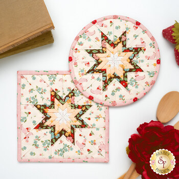  Folded Star Hot Pad Kit - Farmhouse Fancy - Round OR Square - Cream