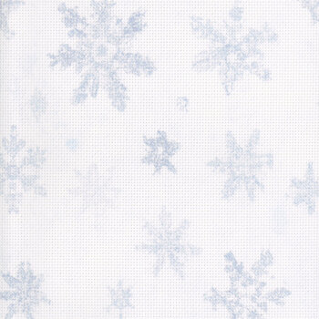 Faded Snowflakes On White 14 Count Aida Cross Stitch Cloth by Fabric Flair, Image