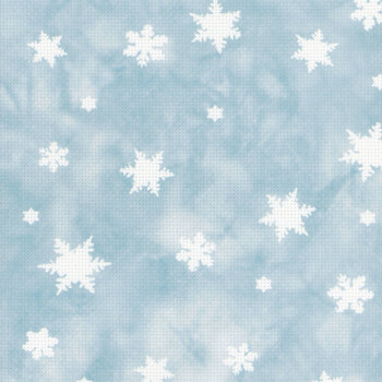 Rosewood Manor’s Smokey Blue Snow 14 Count Aida Cross Stitch Cloth by Fabric Flair, Image