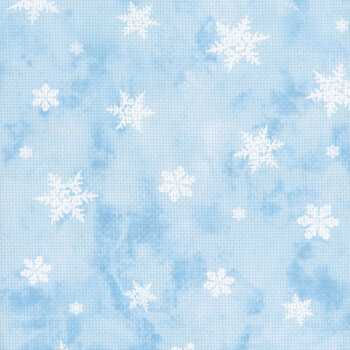 Blue Classic Snowflakes 14 Count Aida Cross Stitch Cloth by Fabric Flair, Image