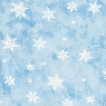 Blue Classic Snowflakes 32 Count Linen Cross Stitch Cloth by Fabric Flair, Image