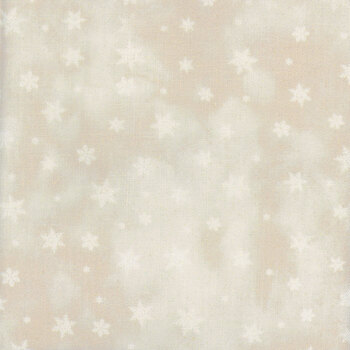 Tiny Neutral Snowflakes Gold Sparkles 32 Count Linen Cross Stitch Cloth by Fabric Flair, Image