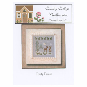 Frosty Forest - Snowy Reindeer Cross Stitch Pattern Country Cottage Needleworks Pattern, Image