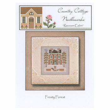 Frosty Forest - Raccoon Cabin Cross Stitch Pattern Country Cottage Needleworks Pattern, Image