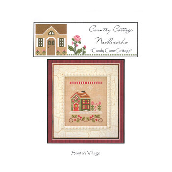 Santa's Village - Candy Cane Cottage Cross Stitch Pattern Country Cottage Needleworks Pattern, Image